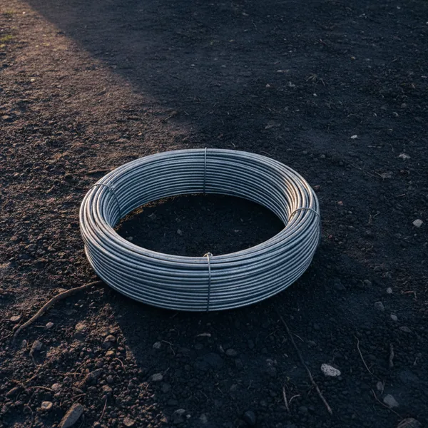 Coil of 8 gauge galvanised GI earthing wire